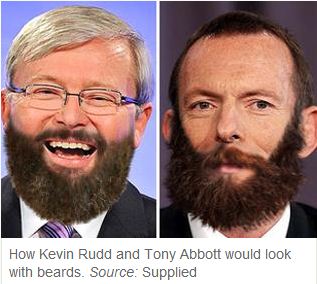 Kevin Rudd and Tony Abbott with beards