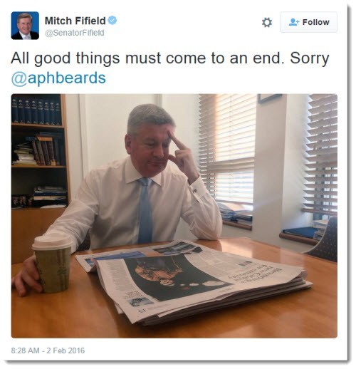 mitch fifield beard tweet