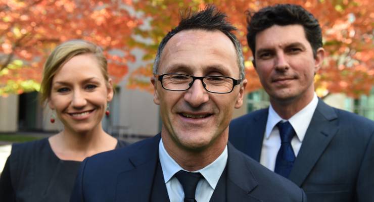 Larissa Waters, Richard Di Natale and Scott Ludlam