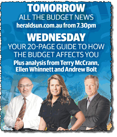 herald sun budget banner