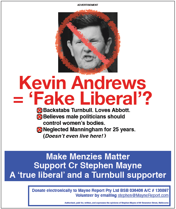 Stephen Mayne ad