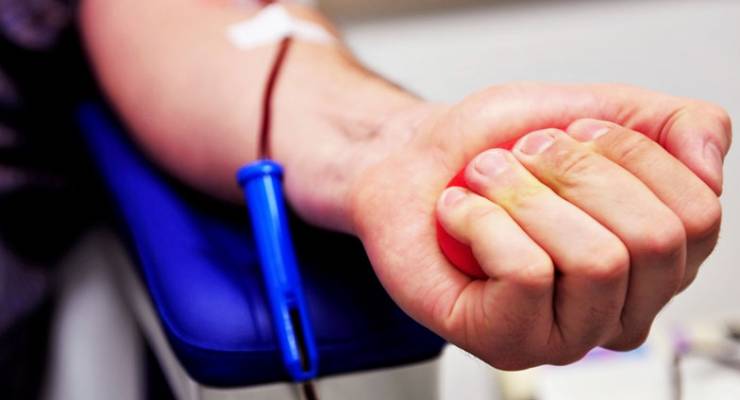 Man donating blood