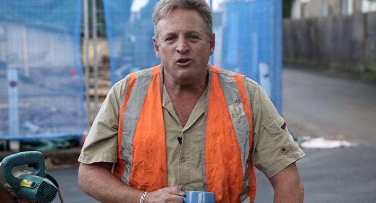 A screenshot from the Liberal Party's "fake tradie" ad