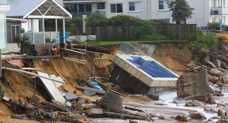 Storm damage on beaches in Sydney