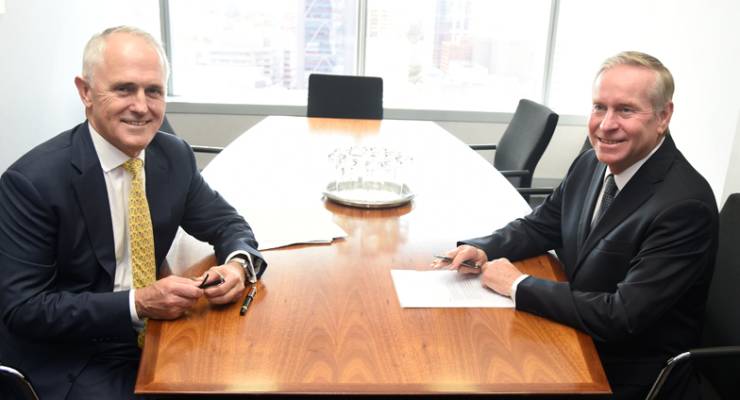 Malcolm Turnbull and WA Premier Colin Barnett