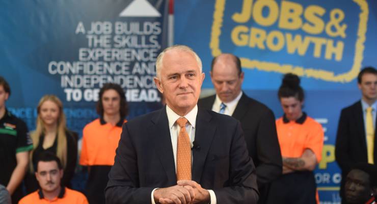 Malcolm Turnbull speaks to trainees in Perth