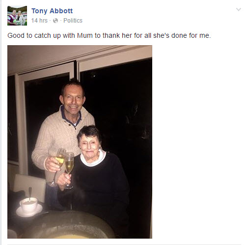 Abbott and his mum