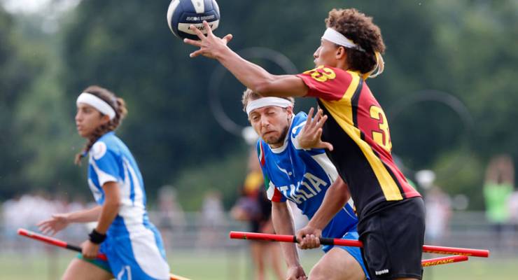 Players in action at the Quidditch World Cup