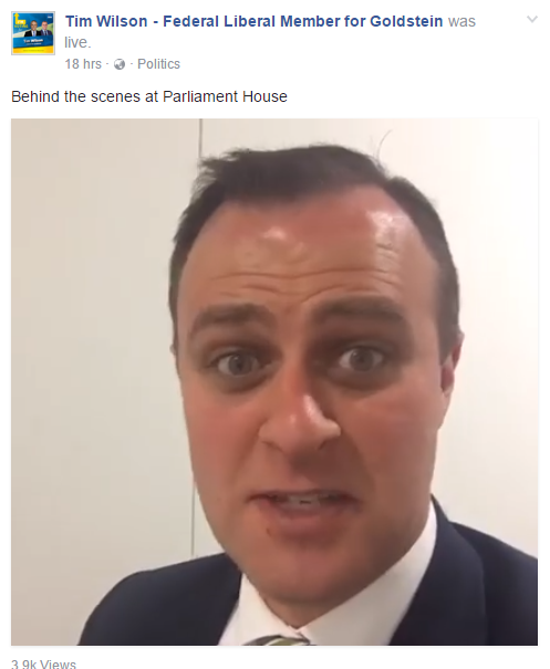 Tim Wilson facebook video