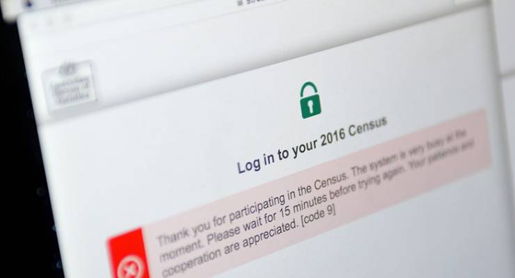 Screenshot of Australian census website failing to connect