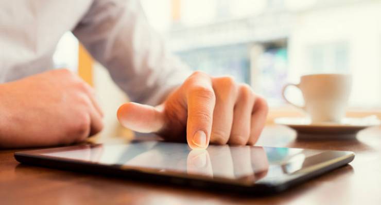 Man using tablet