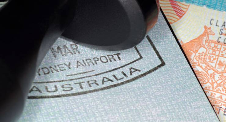 Australian immigration stamp