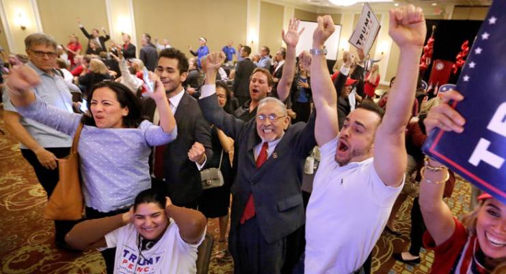 Donald Trump supporters celebrate in Florida