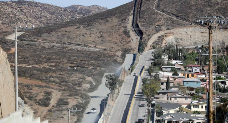 The border between the US and Mexico at Tecate