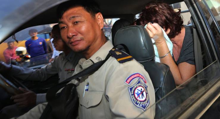 Tammy Davis-Charles in the custody of the Cambodian police