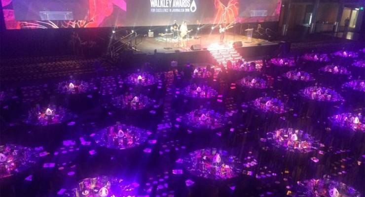 Table settings at 2016 Walkley Awards