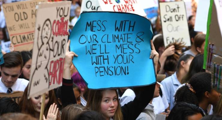 student climate change protest sydney rally scott morrison