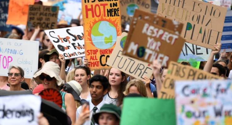 School strike rally climate students