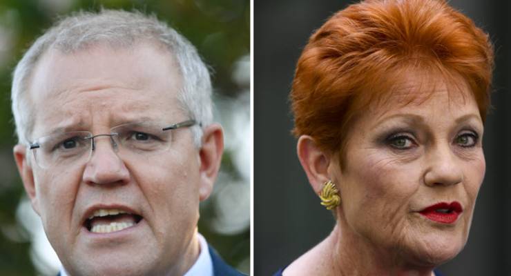 Scott Morrison Pauline Hanson One Nation Coalition