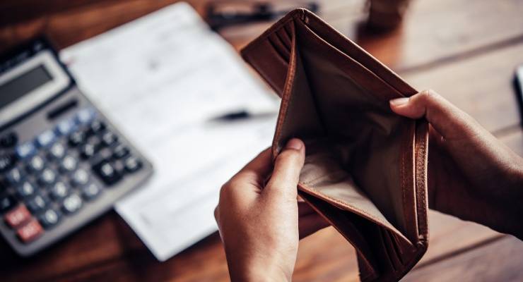 empty wallet money recession wages wage theft