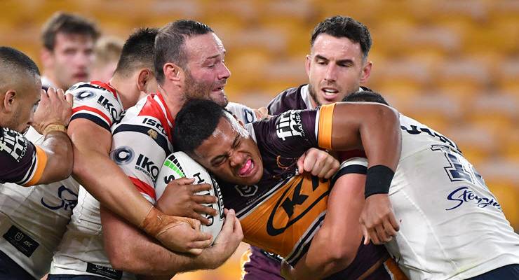 NRL players mid-game