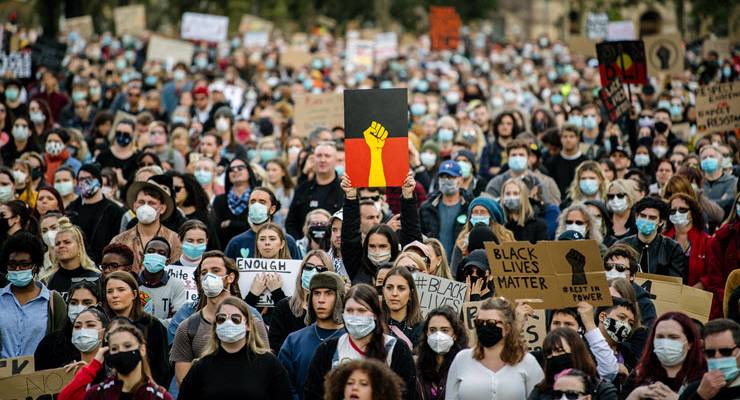 black lives matter protesters in adelaide