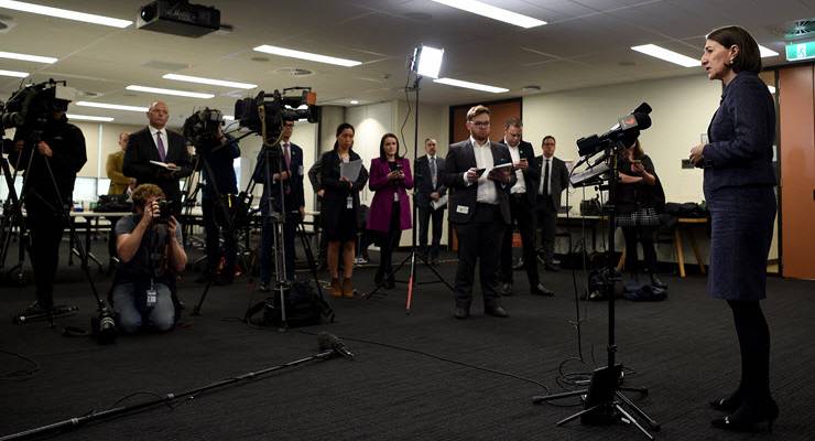 gladys berejiklian speaking to the media