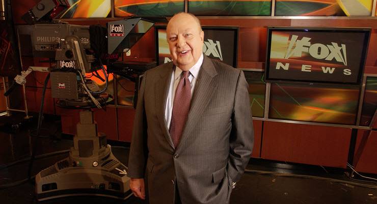 roger ailes standing in fox news tv studio