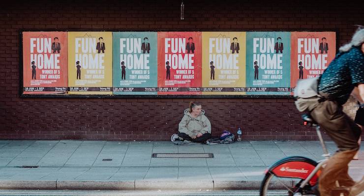 Homeless woman