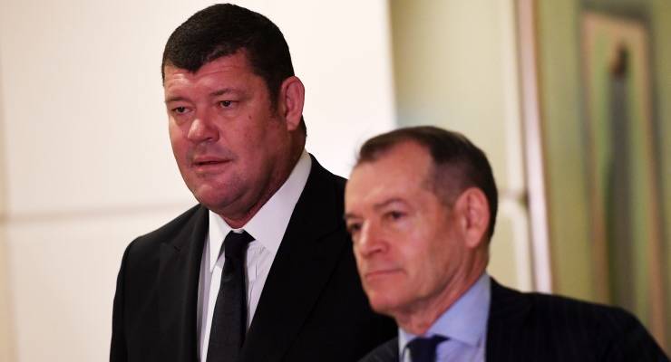 James Packer and former Crown Resorts executive chairman John Alexander (Image: AAP/Tracey Nearmy)