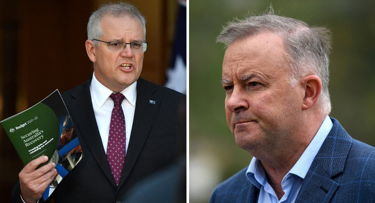 scott morrison anthony albanese labor budget 2021