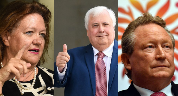 Gina Rinehart, Clive Palmer, Andrew Forrest
