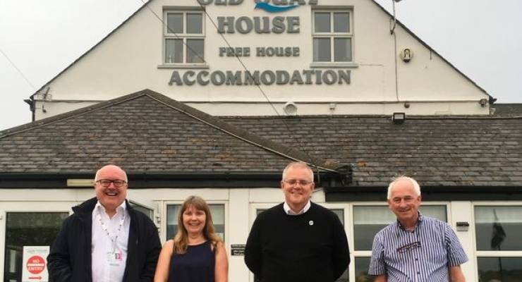 Scott Morrison and George Brandis visiting Cornwall