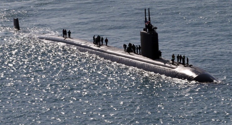 USS Columbus, a US nuclear-powered submarine (Image: AAP/Yonhap News Agency)