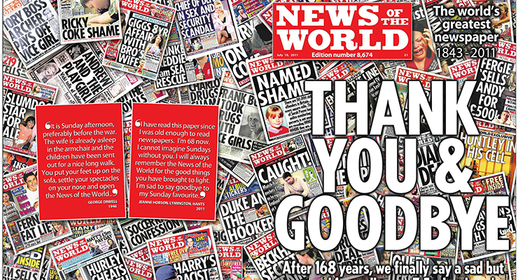 The last edition of the News of the World newspaper (Image: News of the World)