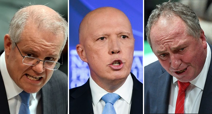 Scott Morrison, Peter Dutton and Barnaby Joyce (Images: AAP)