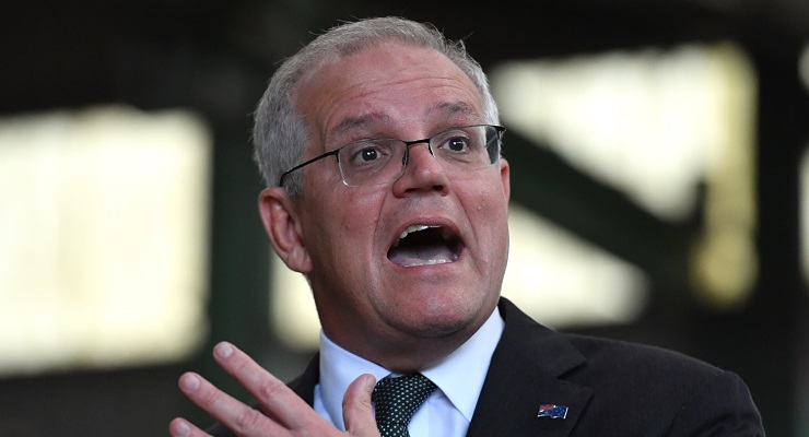 Prime Minister Scott Morrison on day 19 of the federal election campaign (Image: AAP/Mick Tsikas)