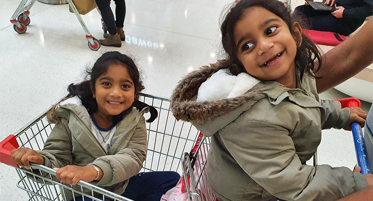 Kopika and Tharnicaa Murugappan, in Perth, 2021 (Image: Supplied/AAP)