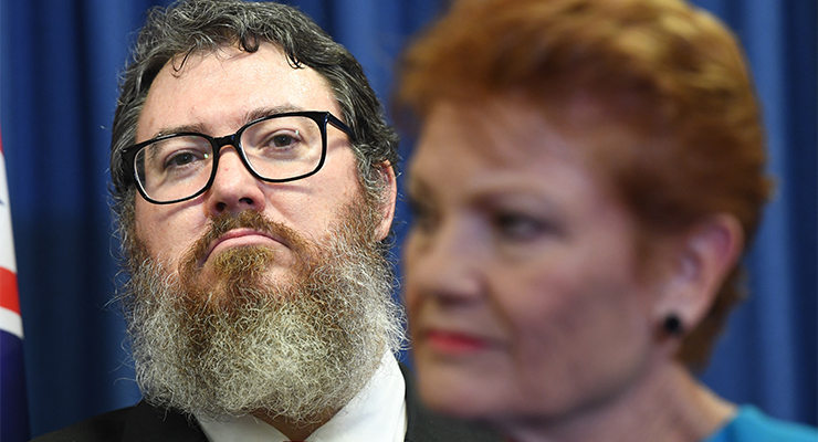 One Nation Senate candidate George Christensen and One Nation leader Senator Pauline Hanson (Image: AAP/Darren England)
