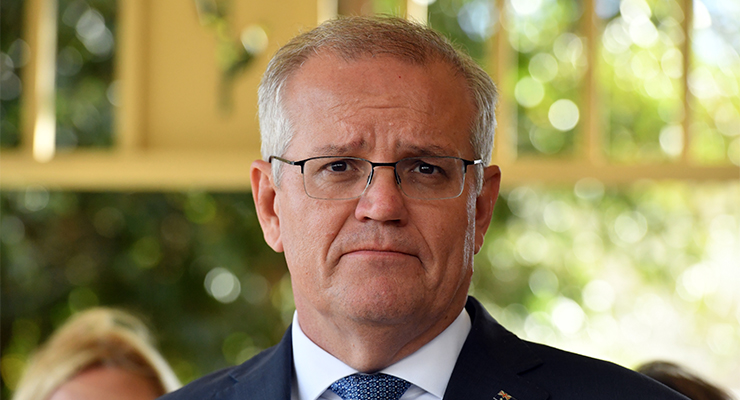 Prime Minister Scott Morrison on Day 24 of the election campaign, 2022 (Image: AAP/Mick Tsikas)