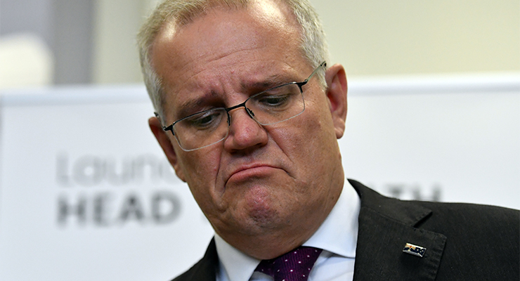 Prime Minister Scott Morrison on day 32 of the election campaign (Image: AAP/Mick Tsikas)