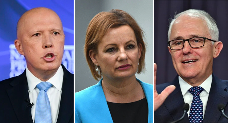 Peter Dutton, Sussan Ley and Malcolm Turnbull (Images: AAP)