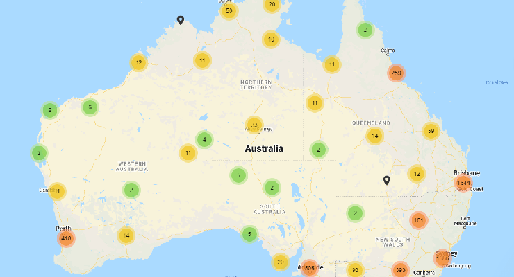 The Australian Unemployed Workers' Union app shows service providers, their location and rating (Image: Supplied)