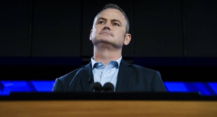 Simon Holmes à Court at the National Press Club (Image: AAP/Lukas Coch)