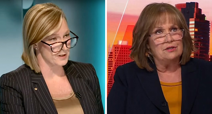 Leigh Sales and Tracy Grimshaw (Images: 7.30/A Current Affair/YouTube)
