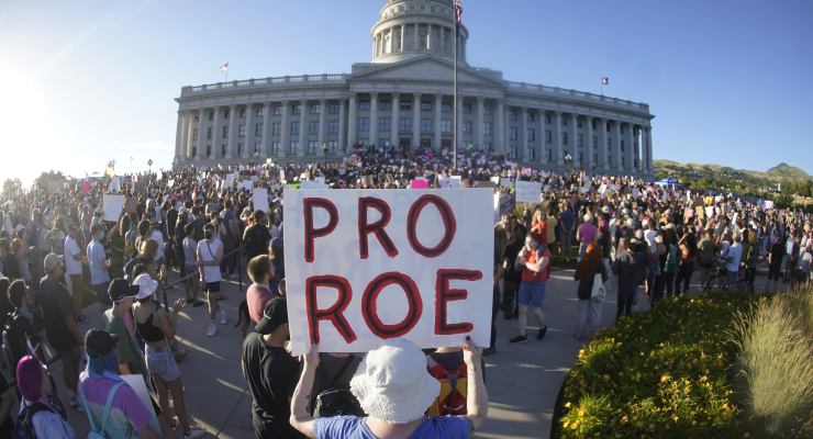 An abortion-rights protest at the Utah State Capitol in Salt Lake City on Monday (Image: AP/Rick Bowmer)