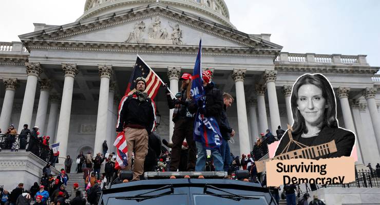Trump supporters protest on the steps of US Capitol in Washington on January 6, 2021 (Image: AAP/Yuri Gripas)