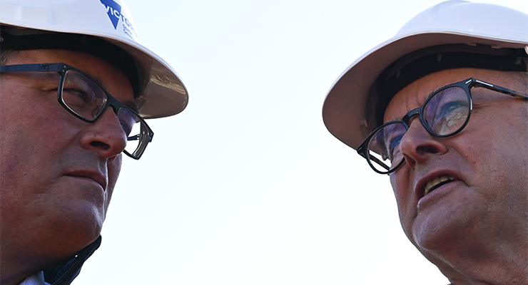 Victorian Premier Dan Andrews and Prime Minister Anthony Albanese (Image: AAP/Lukas Coch)