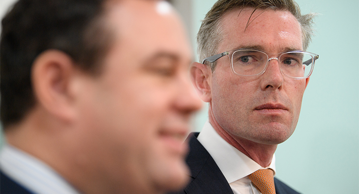 NSW Premier Dominic Perrottet and Trade Minister Stuart Ayres (Image: AAP/Bianca De Marchi)