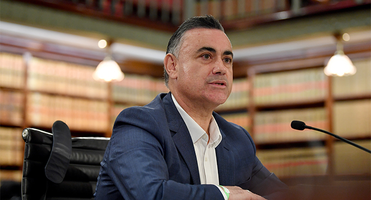 Former NSW deputy premier John Barilaro gives evidence during the inquiry (Image: AAP/Bianca De Marchi)